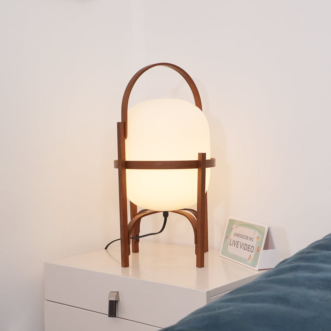Bärbar Lantern Glas Bordslampa
