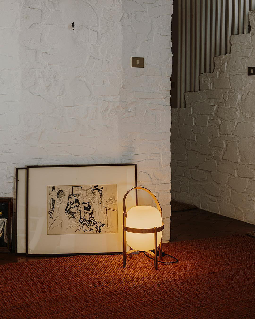 Bärbar Lantern Glas Bordslampa