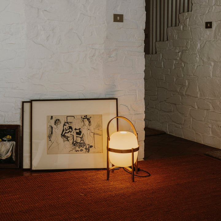 Bärbar Lantern Glas Bordslampa