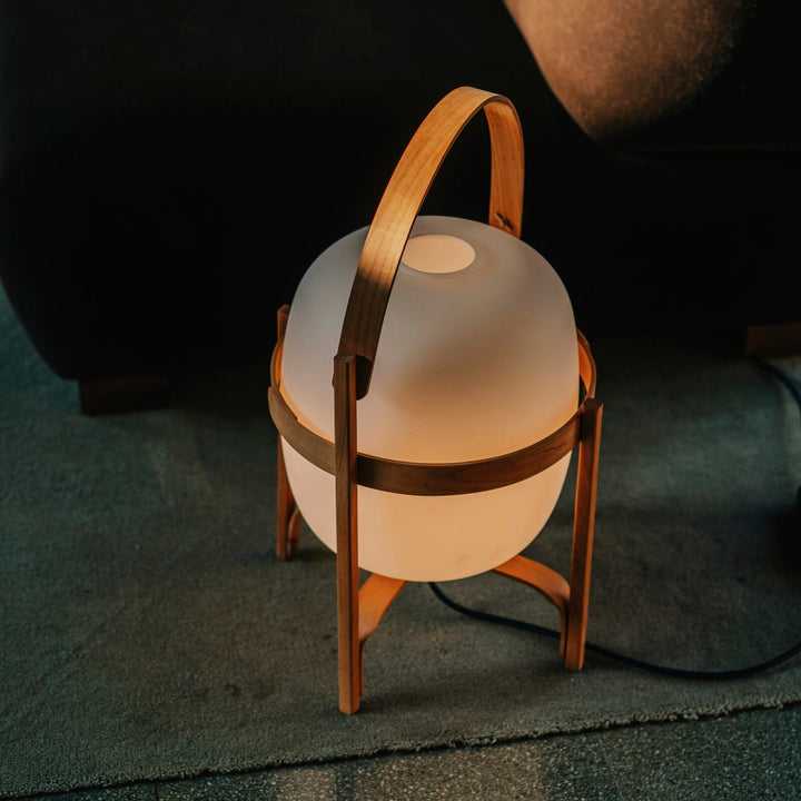 Bärbar Lantern Glas Bordslampa