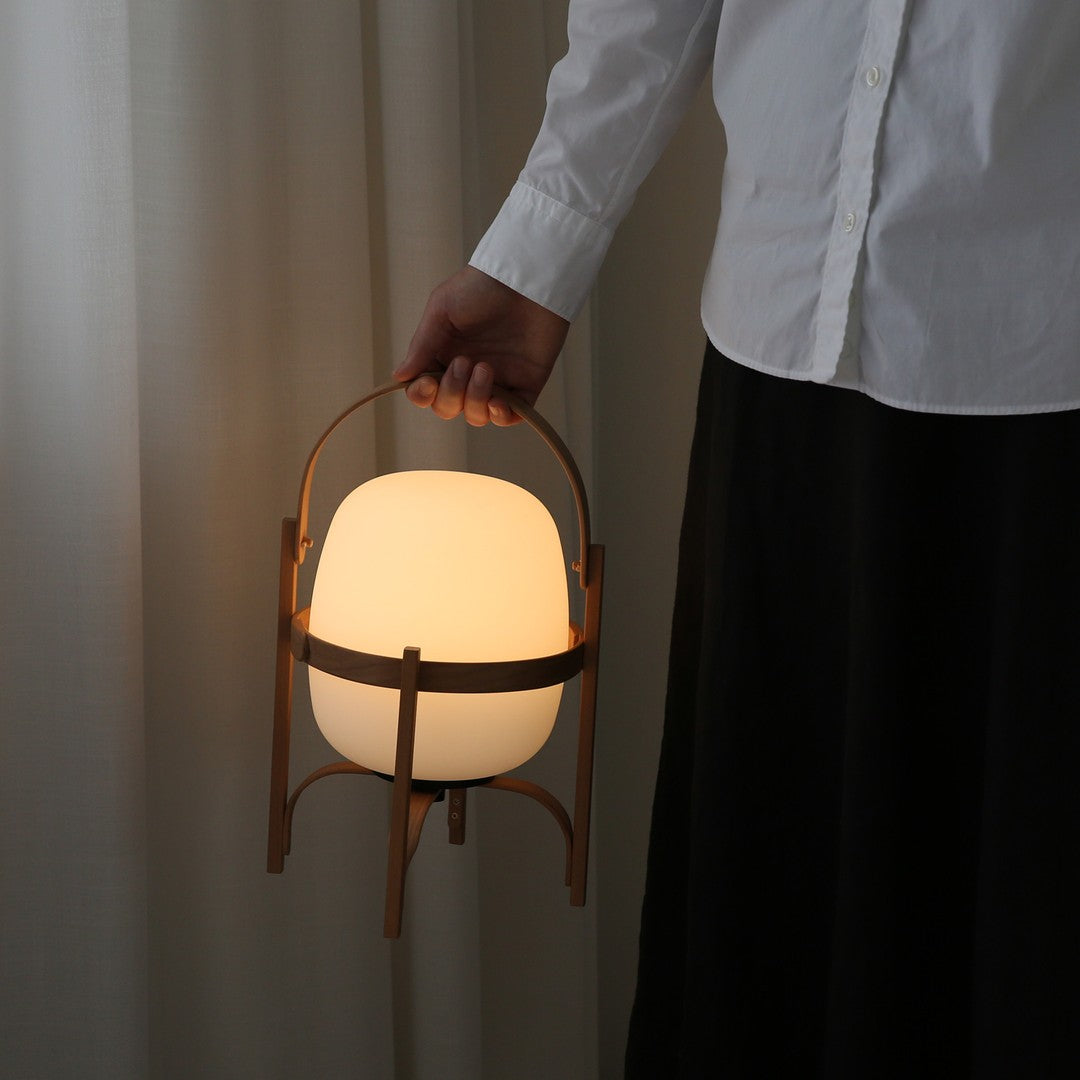 Bärbar Lantern Glas Bordslampa