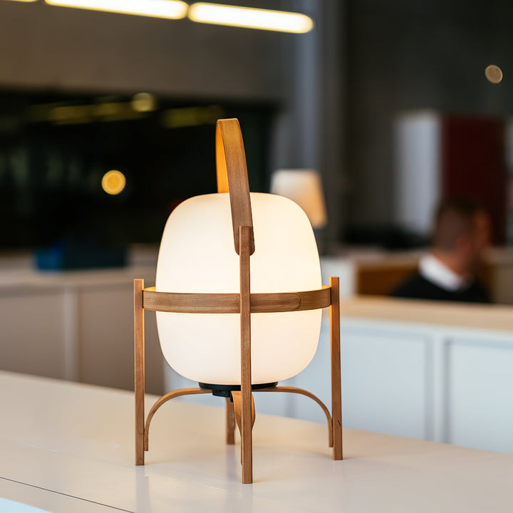 Bärbar Lantern Glas Bordslampa