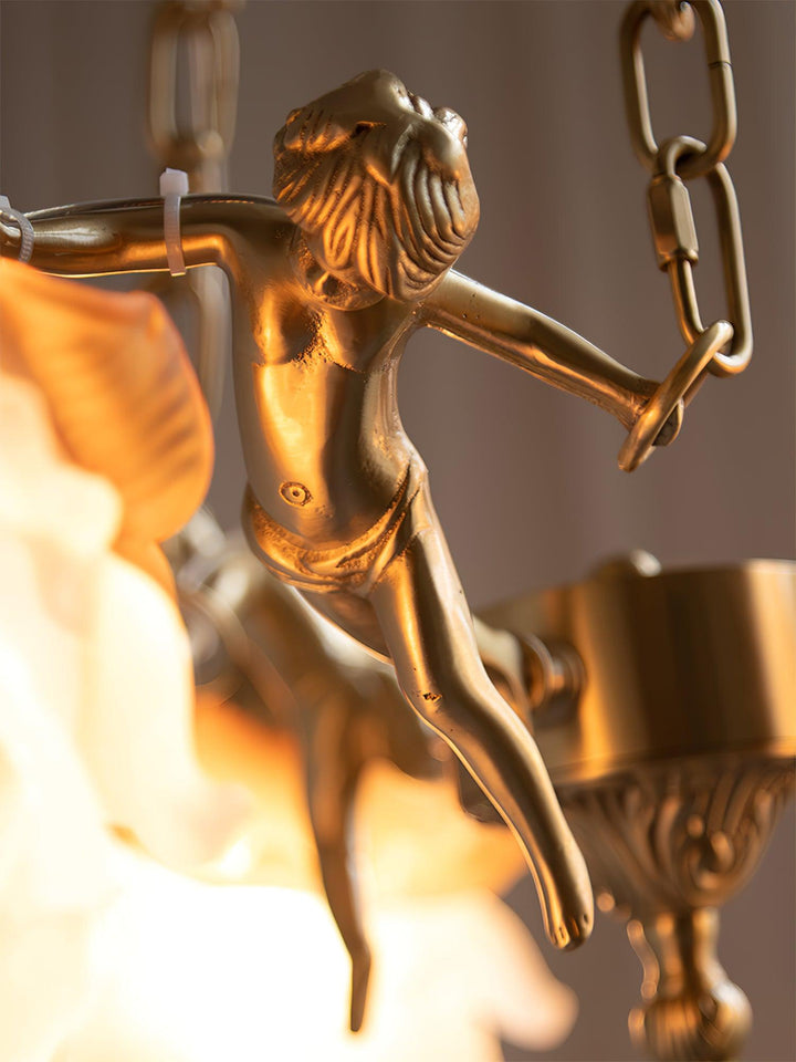 Putti Statuetter i Mässing Hängande