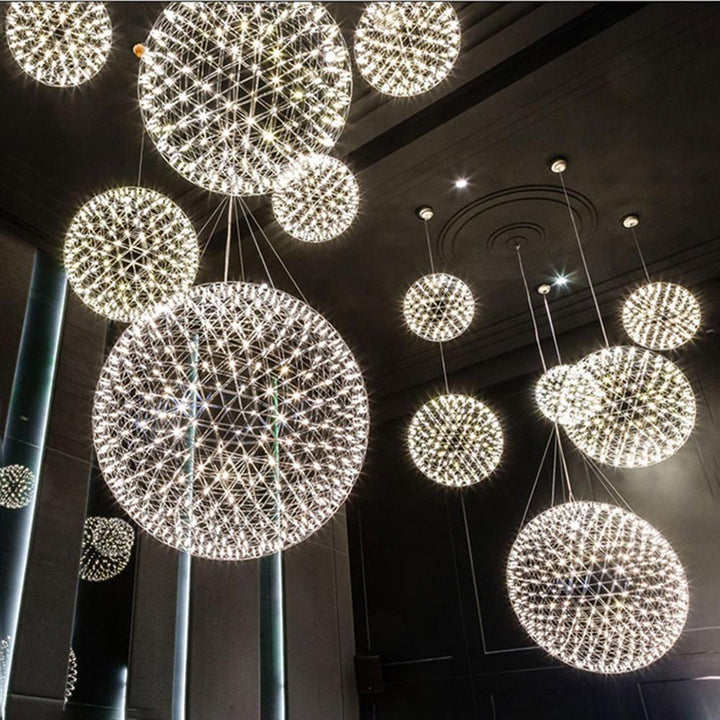 Silver Spark Ball Pendellampa