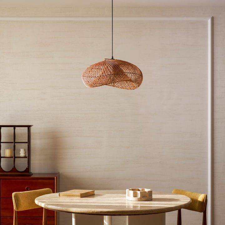Rattan Wave Pendellampa