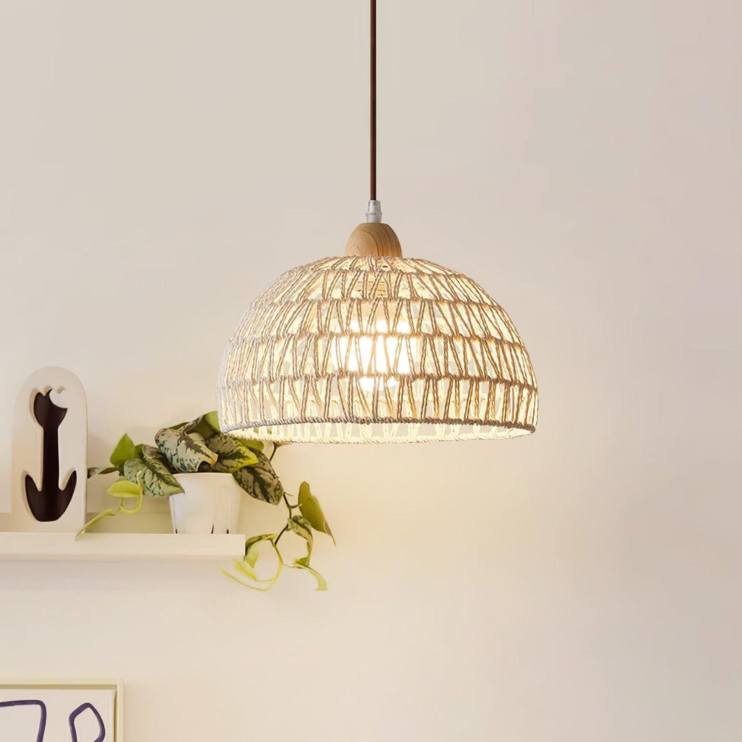 Rattan Båge Pendellampa