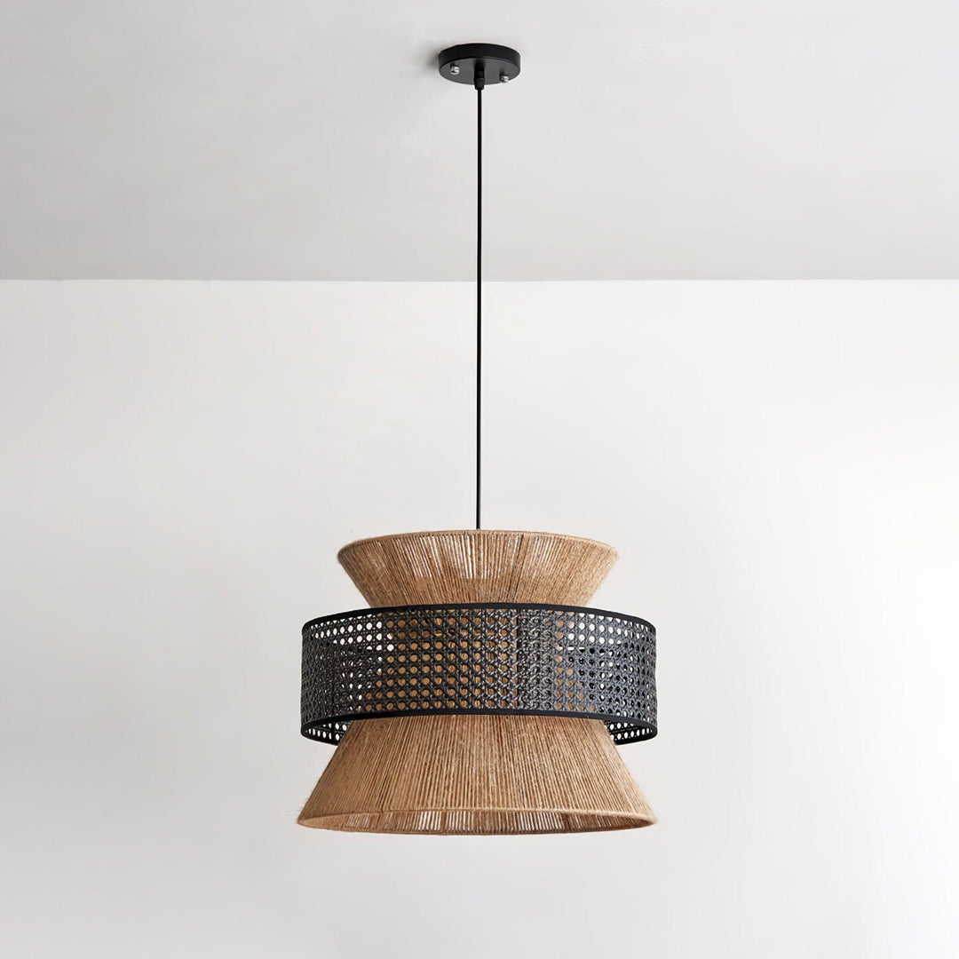 Rattan Bamboo Pendellampa
