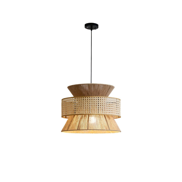 Rattan Bamboo Pendellampa