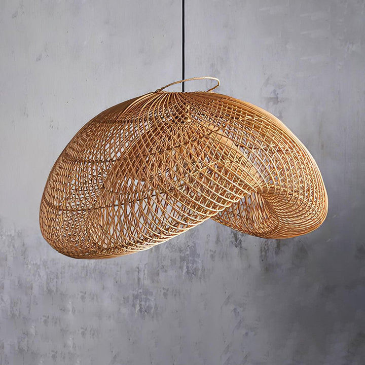 Rattan Wave Pendellampa