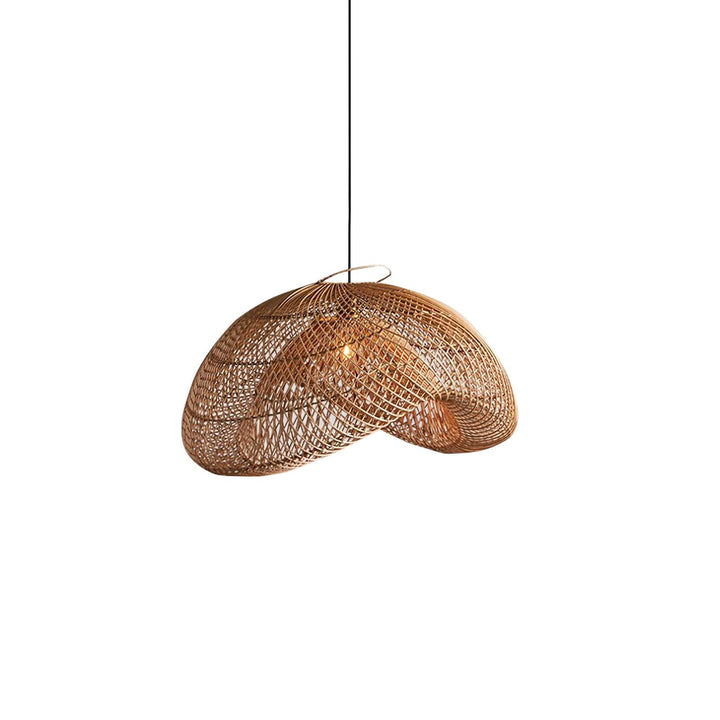 Rattan Wave Pendellampa