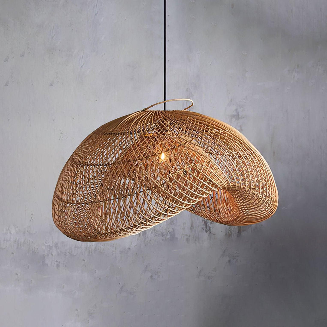 Rattan Wave Pendellampa