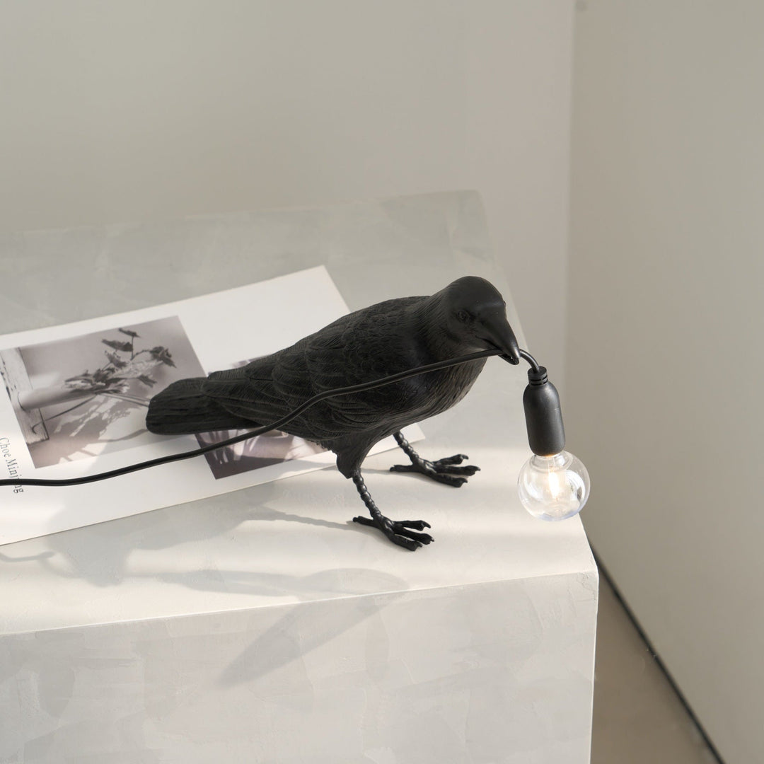 Raven Resin Table Lamp