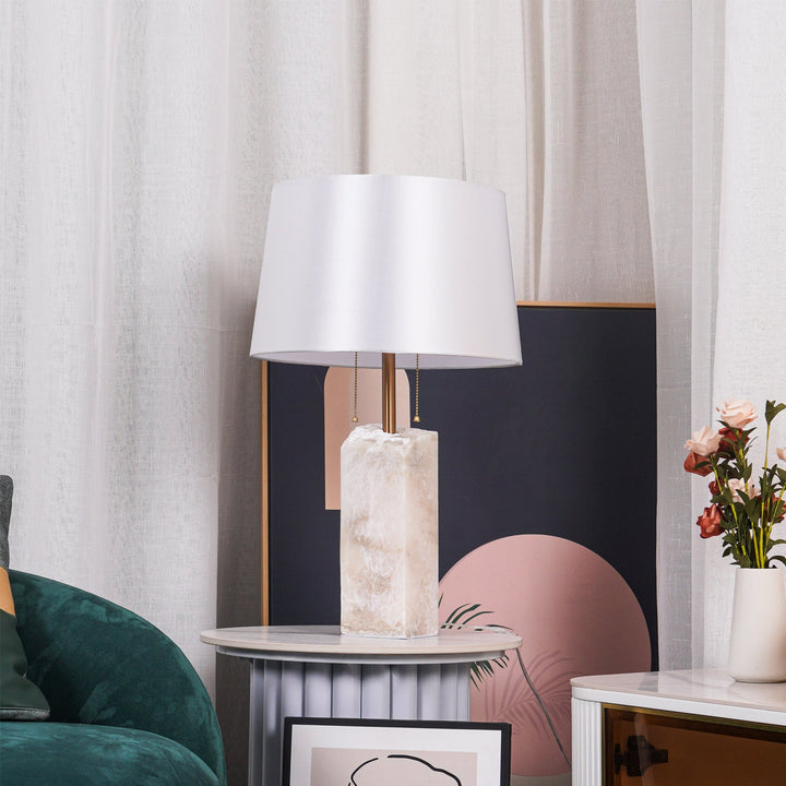 Rå Alabaster Bordslampa