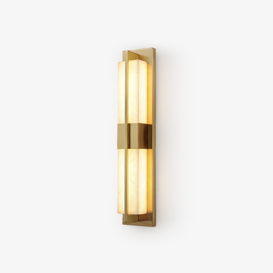 Rektangulär Alabaster Messing Vägglampa