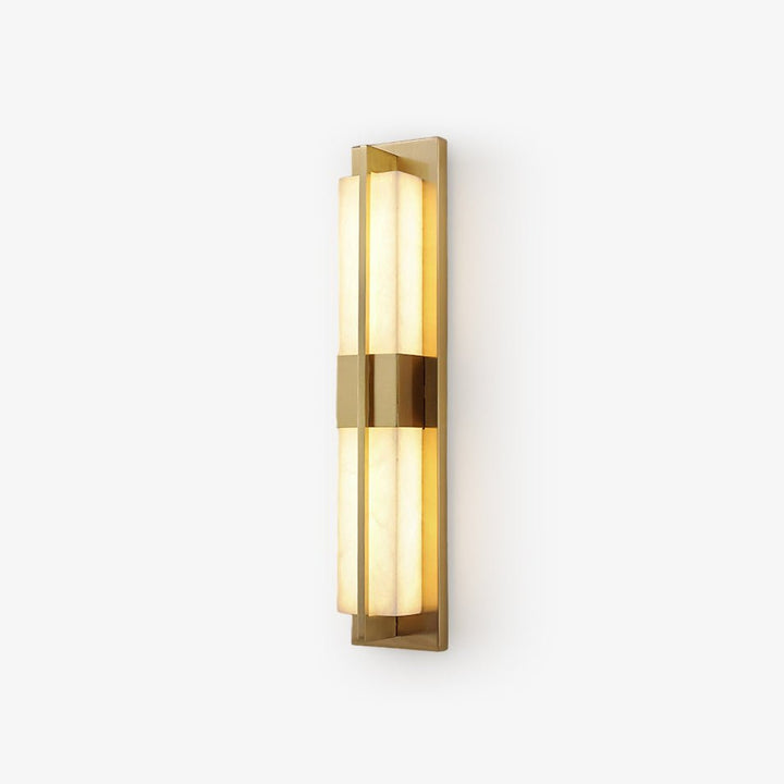 Rektangulär Alabaster Messing Vägglampa
