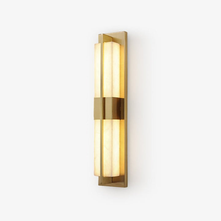 Rektangulär Alabaster Messing Vägglampa