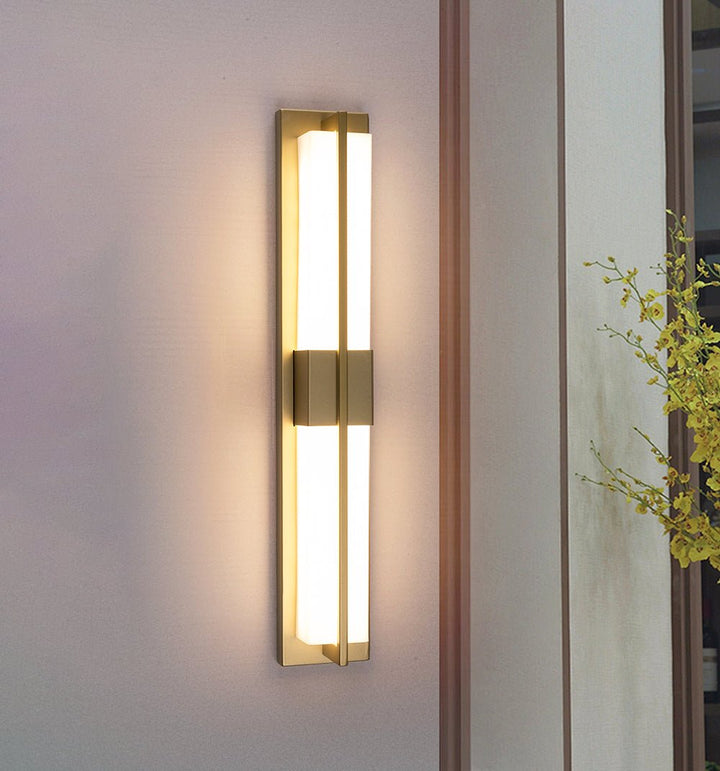Rektangulär Alabaster Messing Vägglampa