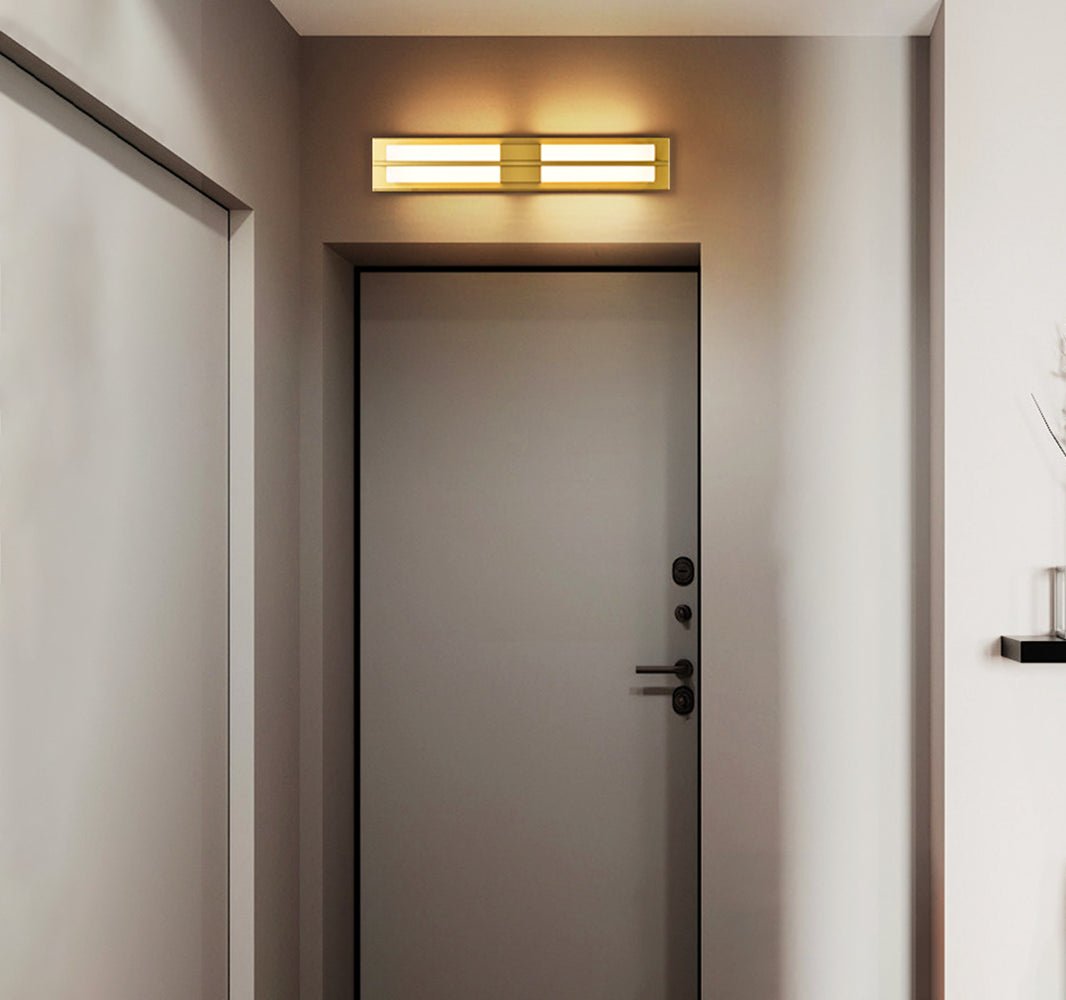 Rektangulär Alabaster Messing Vägglampa