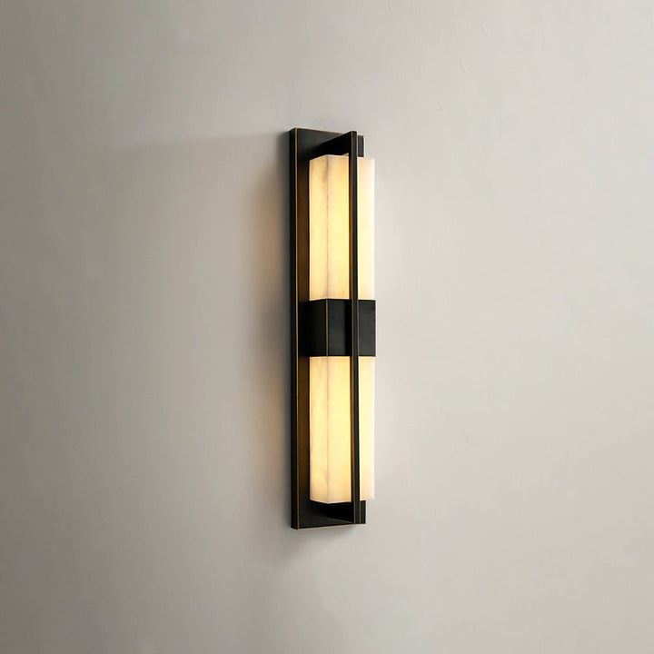 Rektangulär Alabaster Messing Vägglampa