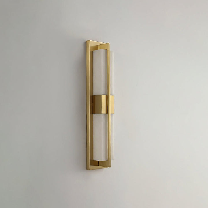 Rektangulär Alabaster Messing Vägglampa