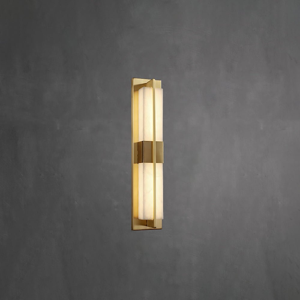 Rektangulär Alabaster Messing Vägglampa