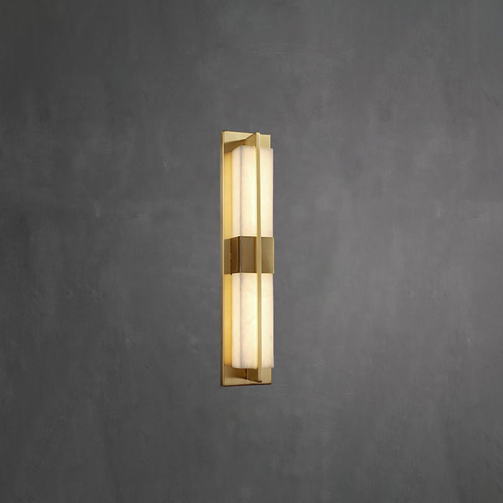 Rektangulär Alabaster Messing Vägglampa