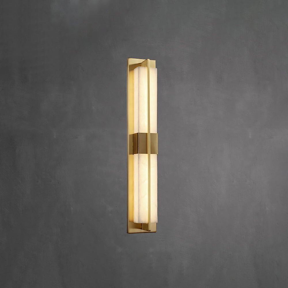 Rektangulär Alabaster Messing Vägglampa