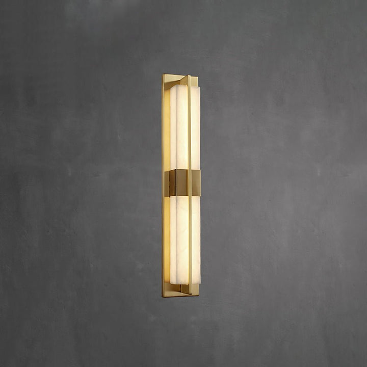 Rektangulär Alabaster Messing Vägglampa