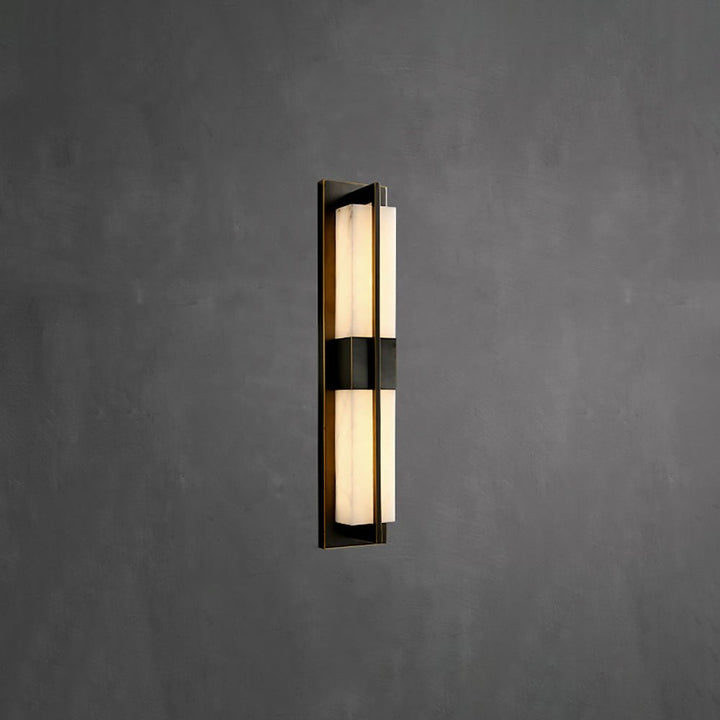 Rektangulär Alabaster Messing Vägglampa