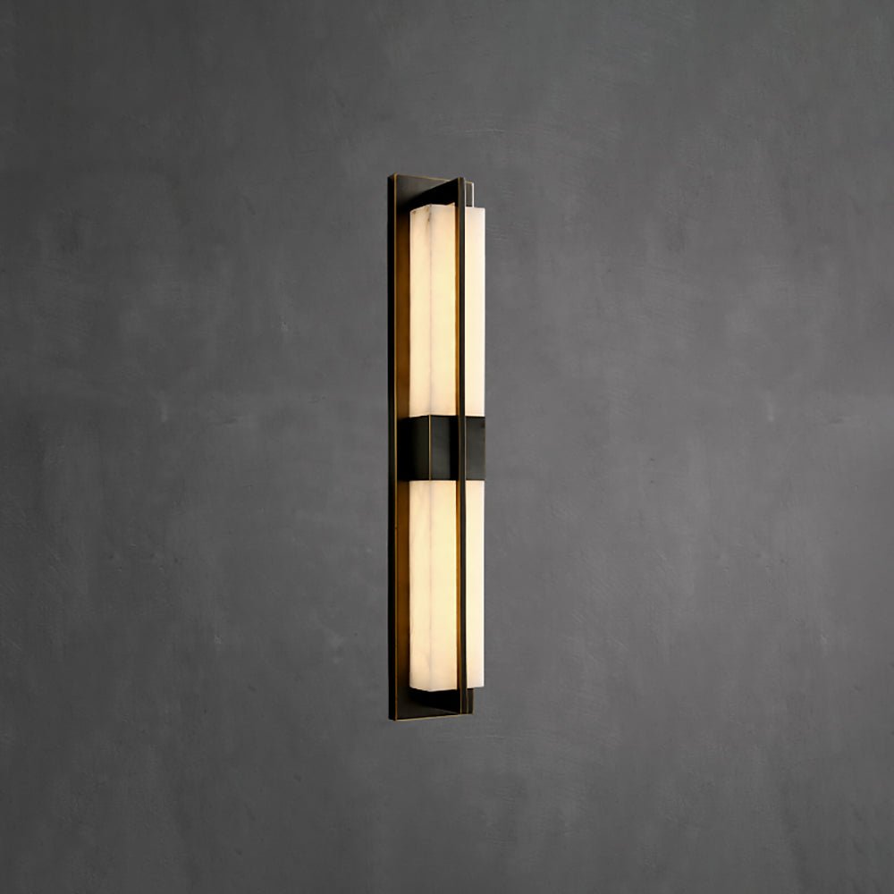 Rektangulär Alabaster Messing Vägglampa