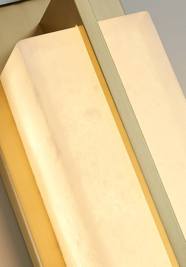 Rektangulär Alabaster Messing Vägglampa