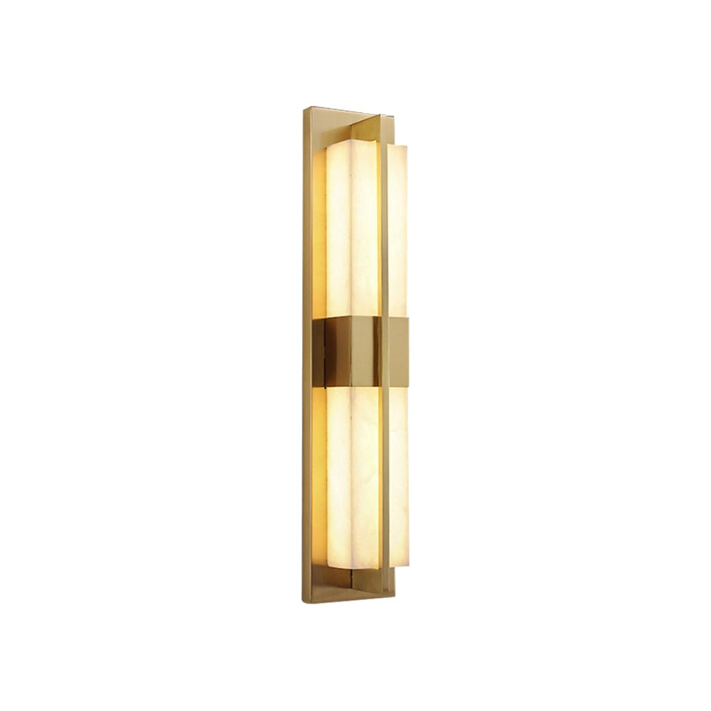 Rektangulär Alabaster Messing Vägglampa