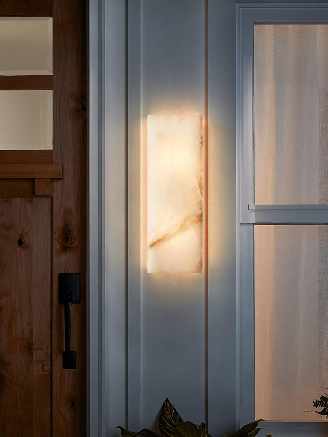 Rektangulär Alabaster Vägglampa