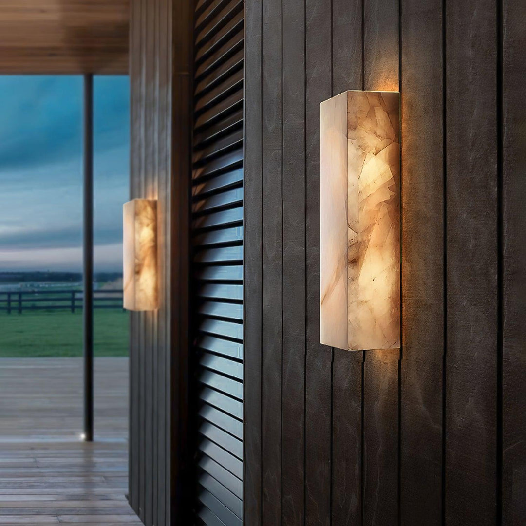 Rektangulär Alabaster Vägglampa