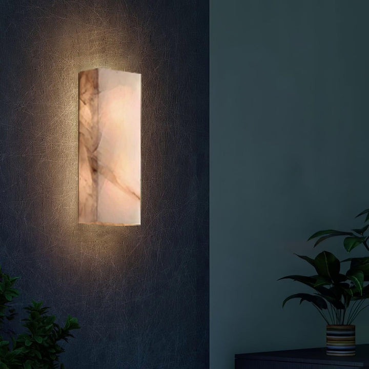 Rektangulär Alabaster Vägglampa