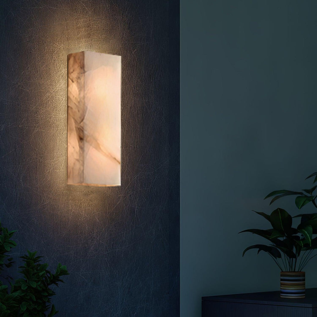 Rektangulär Alabaster Vägglampa
