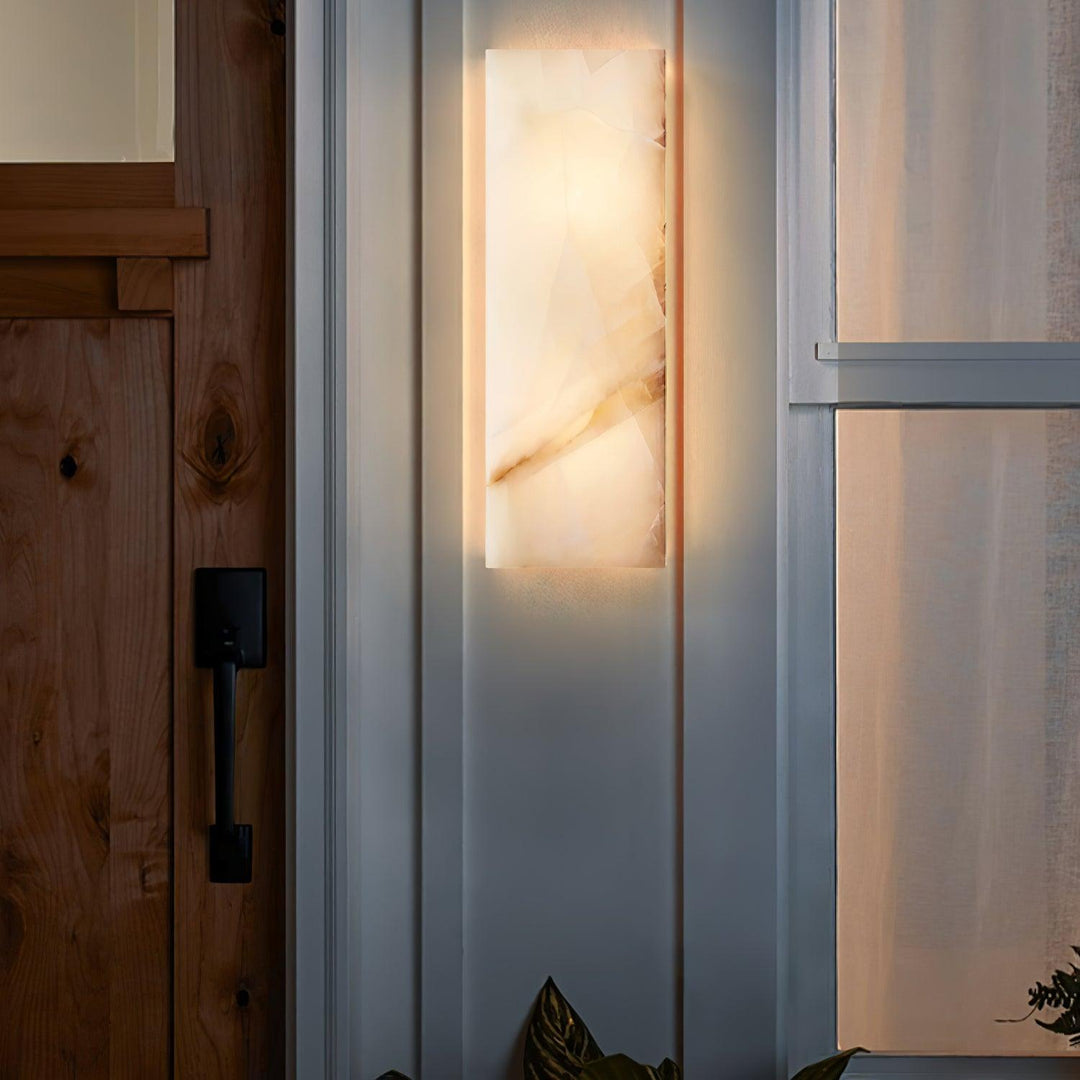 Rektangulär Alabaster Vägglampa