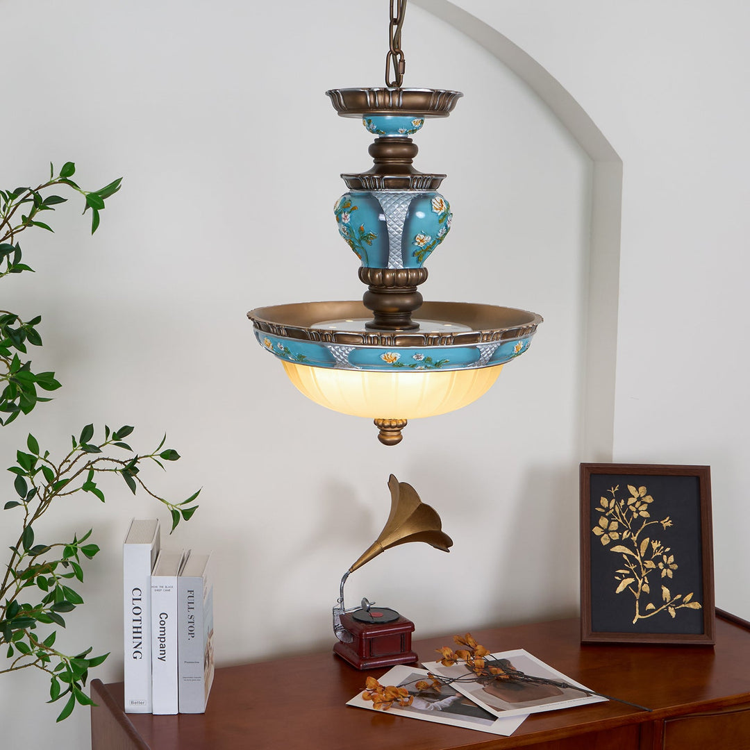 Retro Blomster Resin Pendant Light