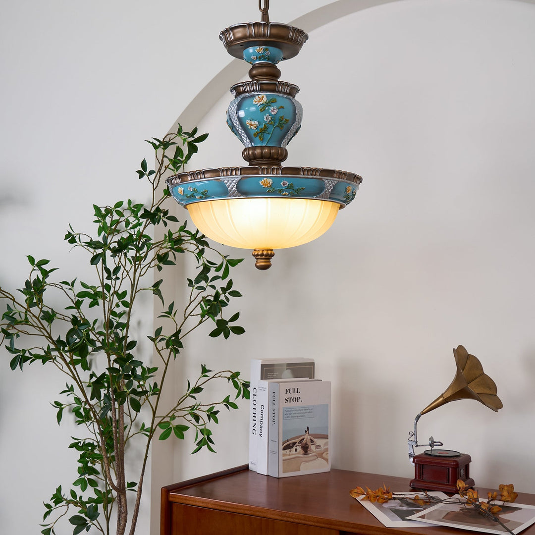 Retro Blomster Resin Pendant Light