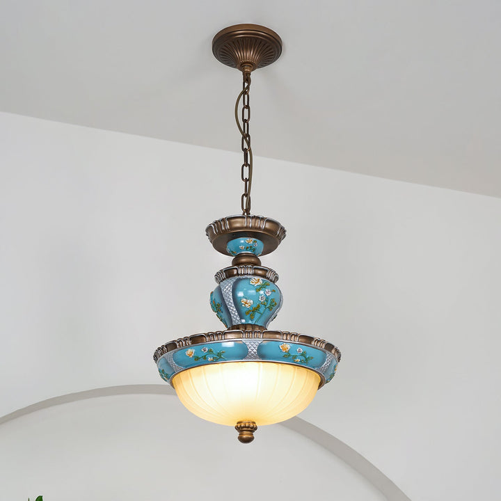 Retro Blomster Resin Pendant Light