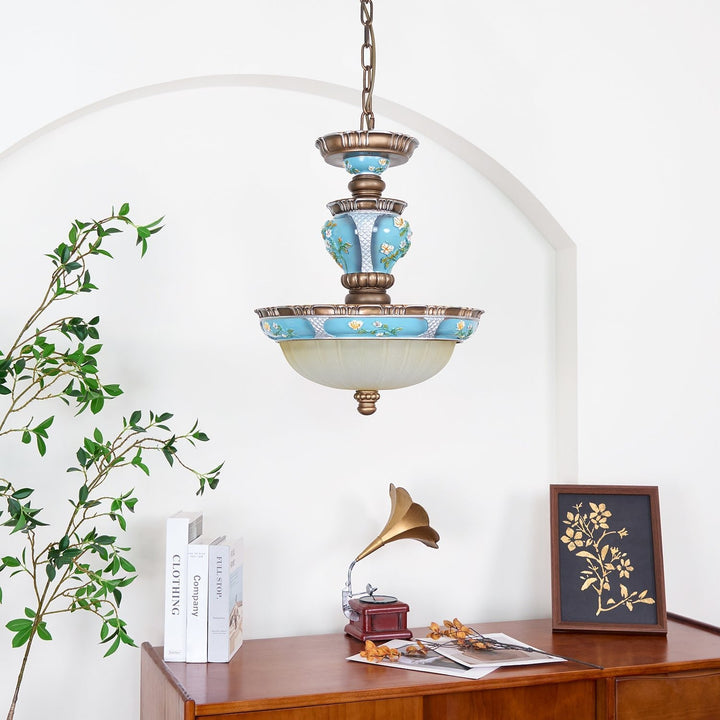 Retro Blomster Resin Pendant Light