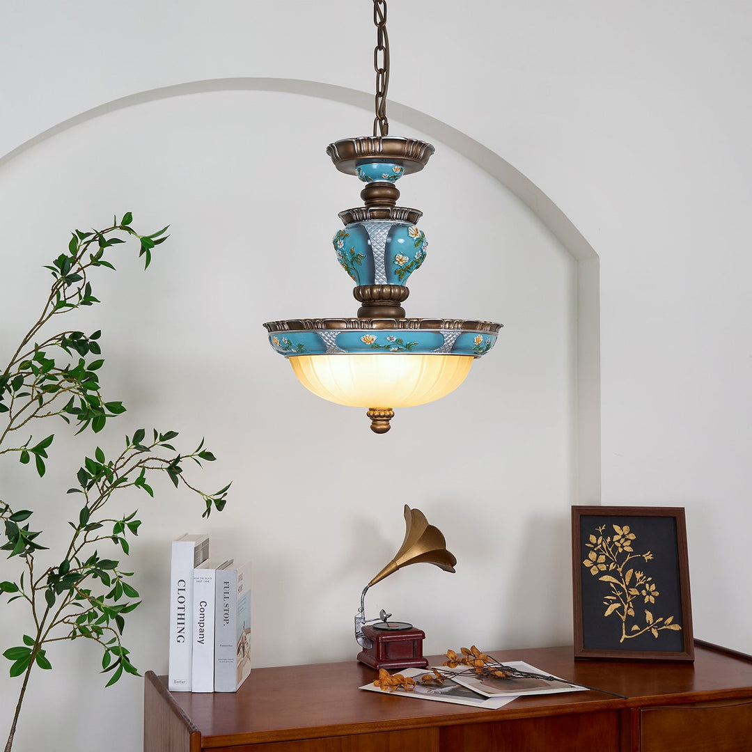 Retro Blomster Resin Pendant Light