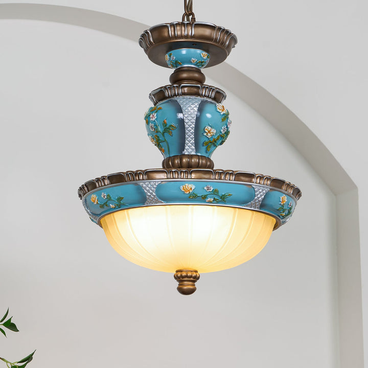Retro Blomster Resin Pendant Light