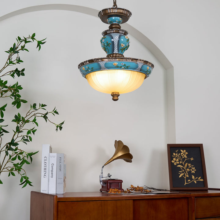 Retro Blomster Resin Pendant Light