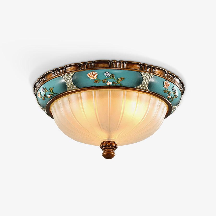 Retro Blomster Harpiks Inbyggd Taklampa