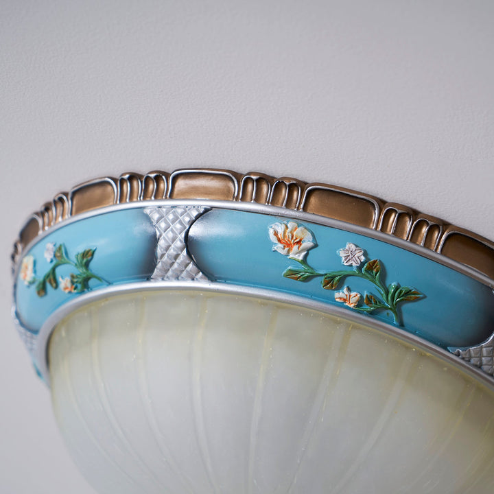 Retro Blomster Harpiks Inbyggd Taklampa