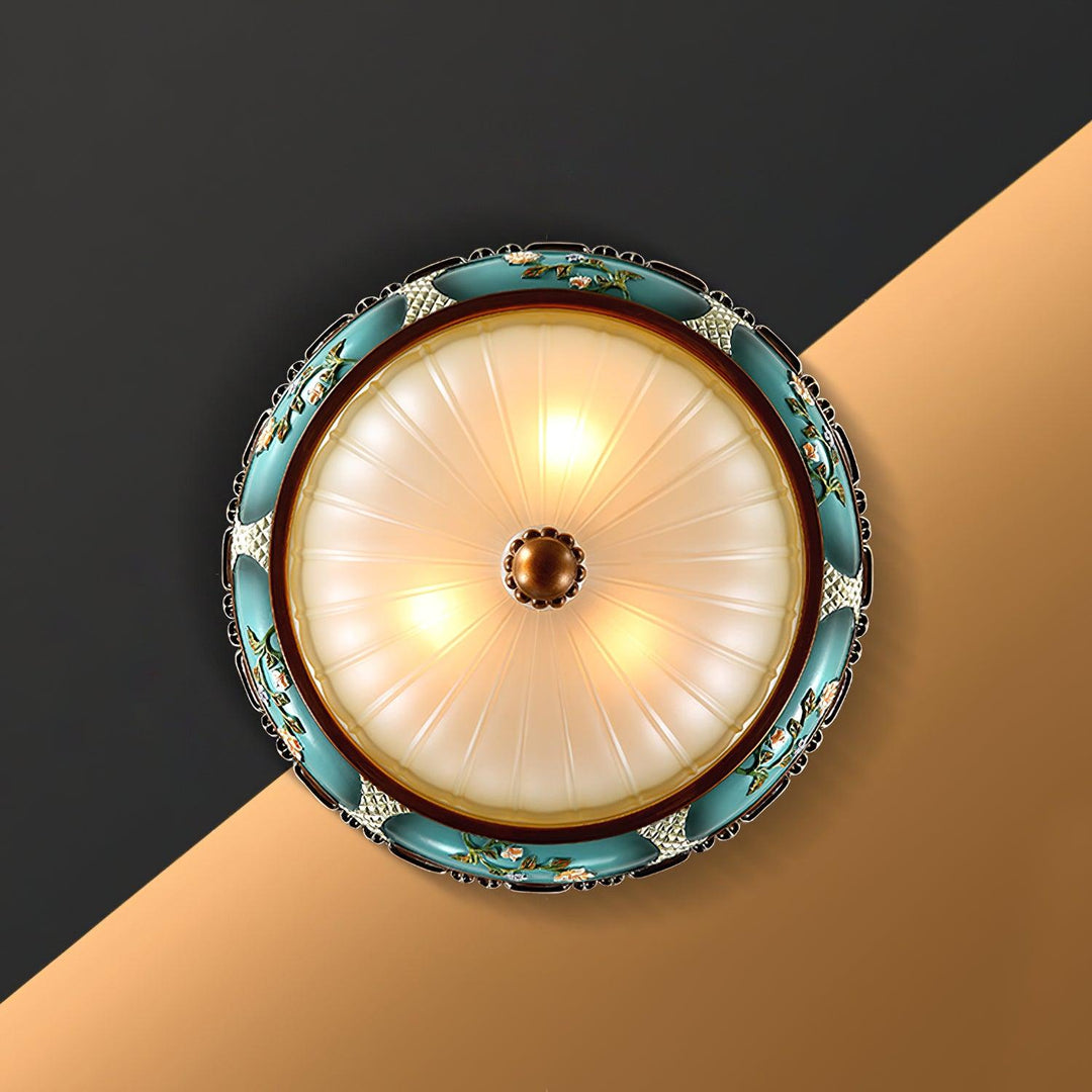 Retro Blomster Harpiks Inbyggd Taklampa