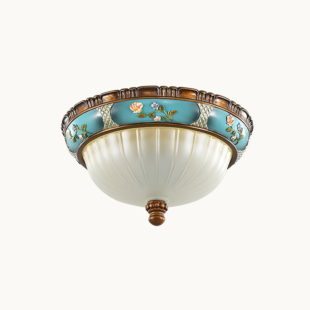 Retro Blomster Harpiks Inbyggd Taklampa