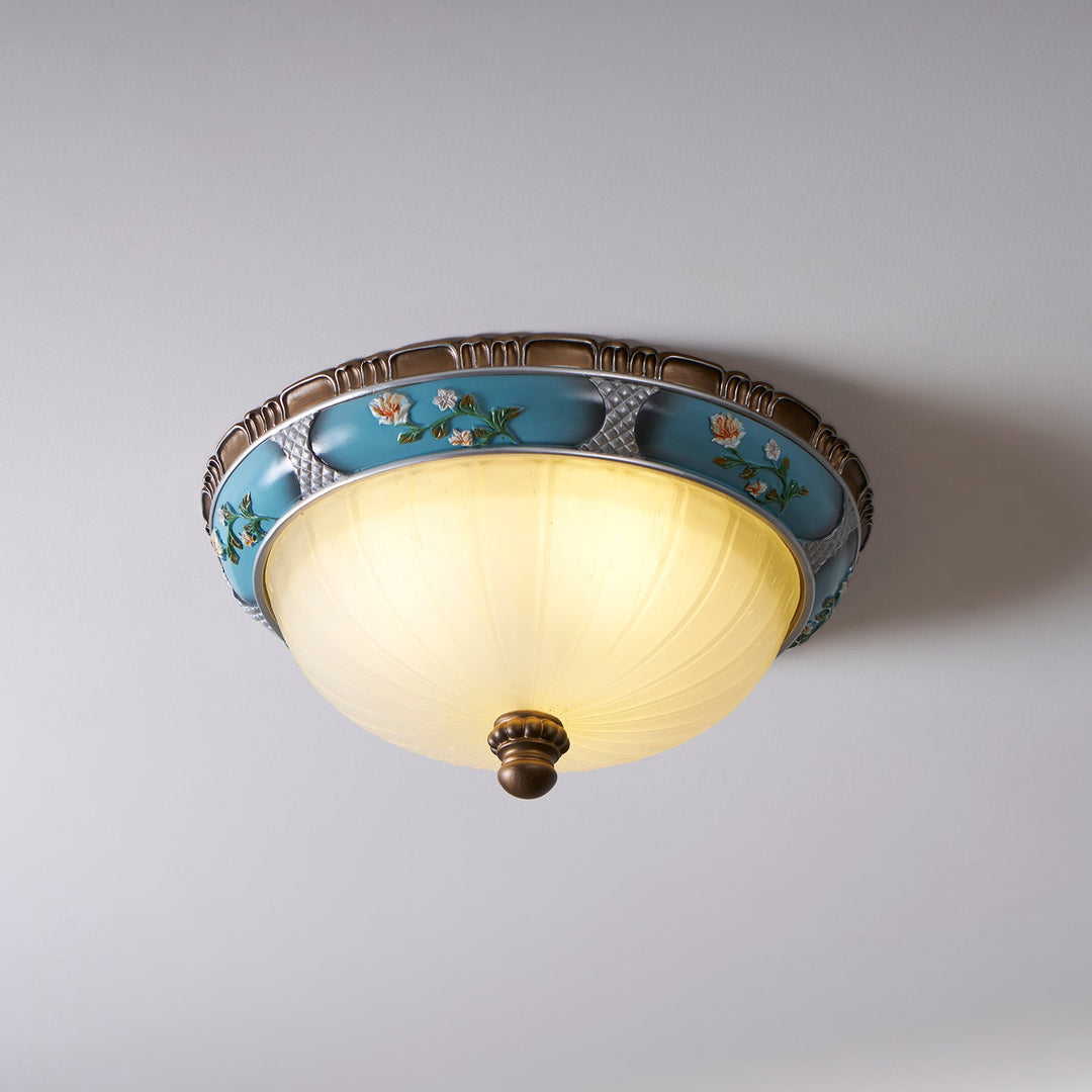 Retro Blomster Harpiks Inbyggd Taklampa
