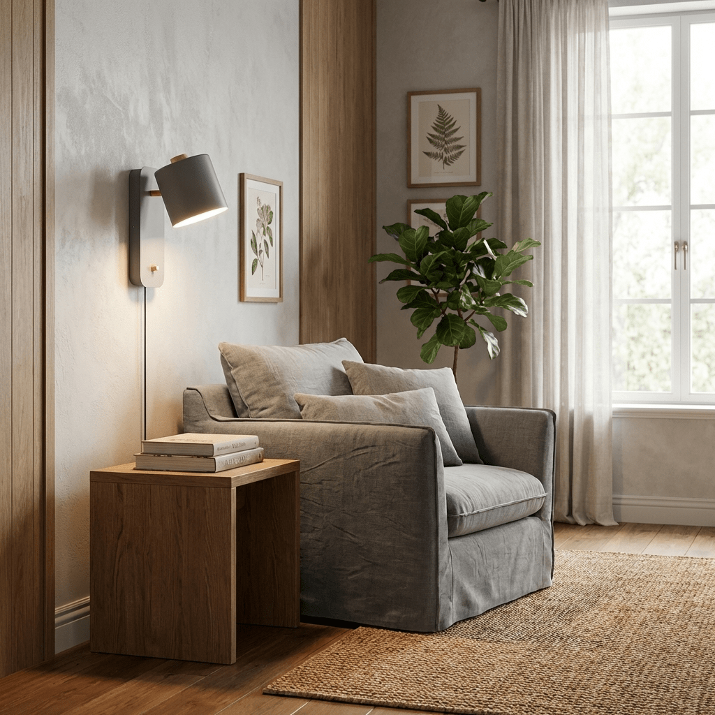 Rotbar Cylinder Vägglampa med Stickkontakt